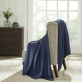 thumbnail image 2 of Superior Waffle Weave Knit Cotton Blanket, Twin/ Twin XL, Navy Blue, 2 of 6