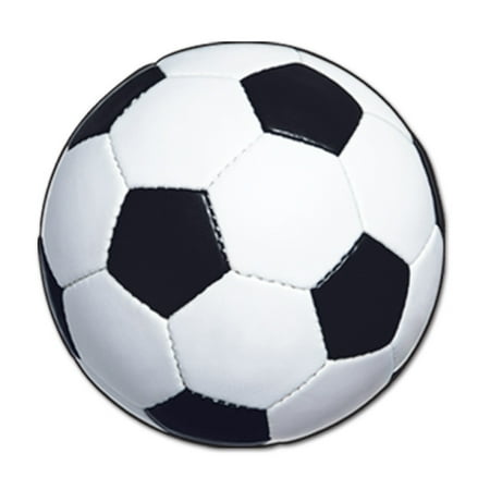 Club Pack of 24 Black and White Soccer Ball Cutout World Cup Party Decorations 13.5"