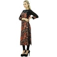 thumbnail image 6 of Phagun Black Rayon Mid Calf Printed Striaght Kurti Women Casual Clothing-20, 6 of 8