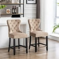 thumbnail image 2 of Avara 24" Tufted Velvet Counter Stool with Black Legs (Set of 2), 2 of 5