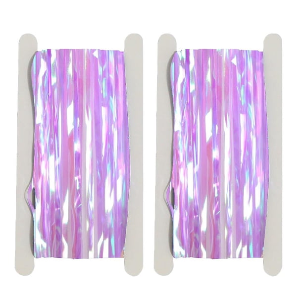 Paquete de 2 cortinas con flecos de papel de aluminio de oropel de 1x3 M, telón de fondo para decoración de accesorios de fotomatón de fiesta