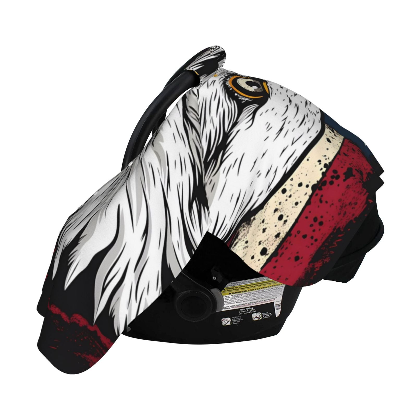 Naloa American Bald Eagle Baby Car Seat Cover, Breathable Baby Carrier Cover, Multiuse Baby Carrier Cover & Nursing Breastfeeding Cover