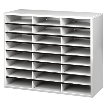 25041 Literature Organizer - 24 Compartment, Letter, Gray
