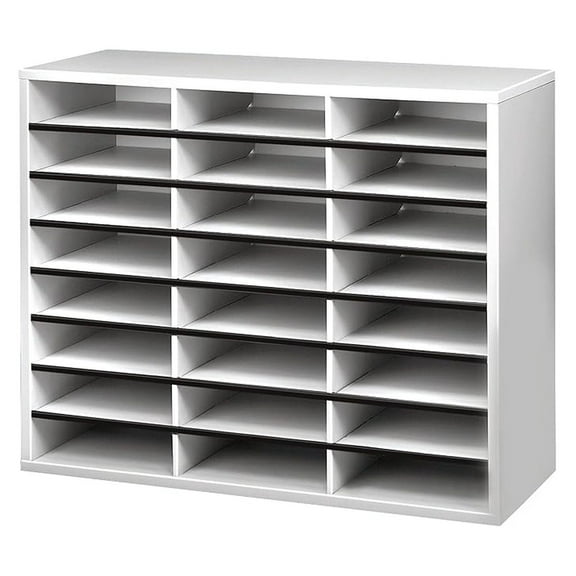 25041 Literature Organizer - 24 Compartment, Letter, Gray