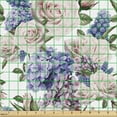 thumbnail image 2 of Ambesonne Floral Fabric by the Yard Upholstery, Pastel Summer Feels Roses, 3 Yards, Lavender Blue and Blush, 2 of 5