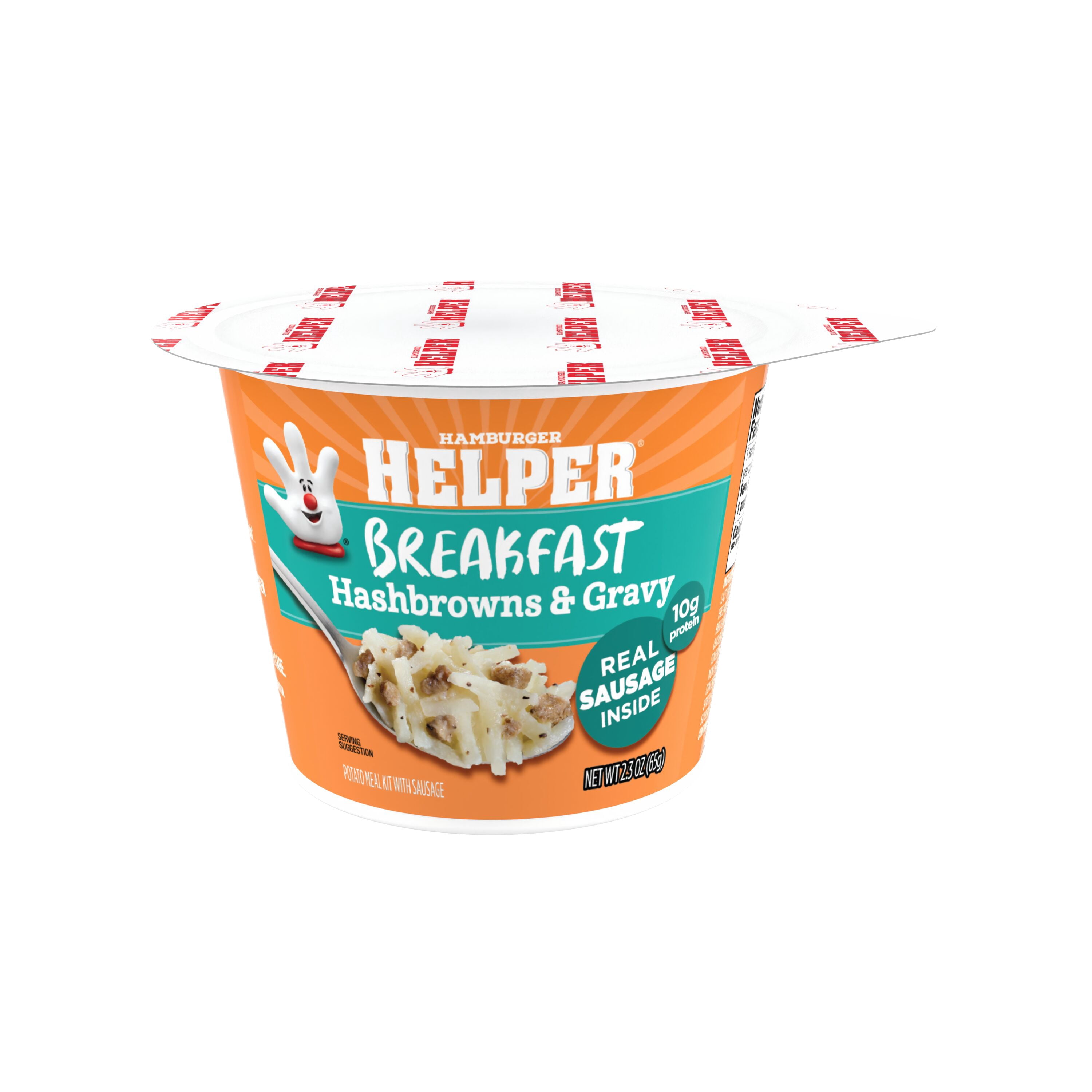 (6 pack) Helper Breakfast Hashbrowns & Gravy, 2.3 Oz Microwave Cup