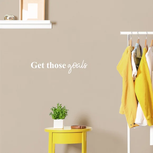 Get Those Goals White 5" 21" Wall Art Decal Vinyl Sticker
