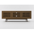 thumbnail image 5 of Hommpa TV Stand for TVs up to 75'' Mid-Centruy Home Entertainment Center with Slatted Door & Adjustable Shelf Dark Walnut for Living Room Bedroom, 5 of 6