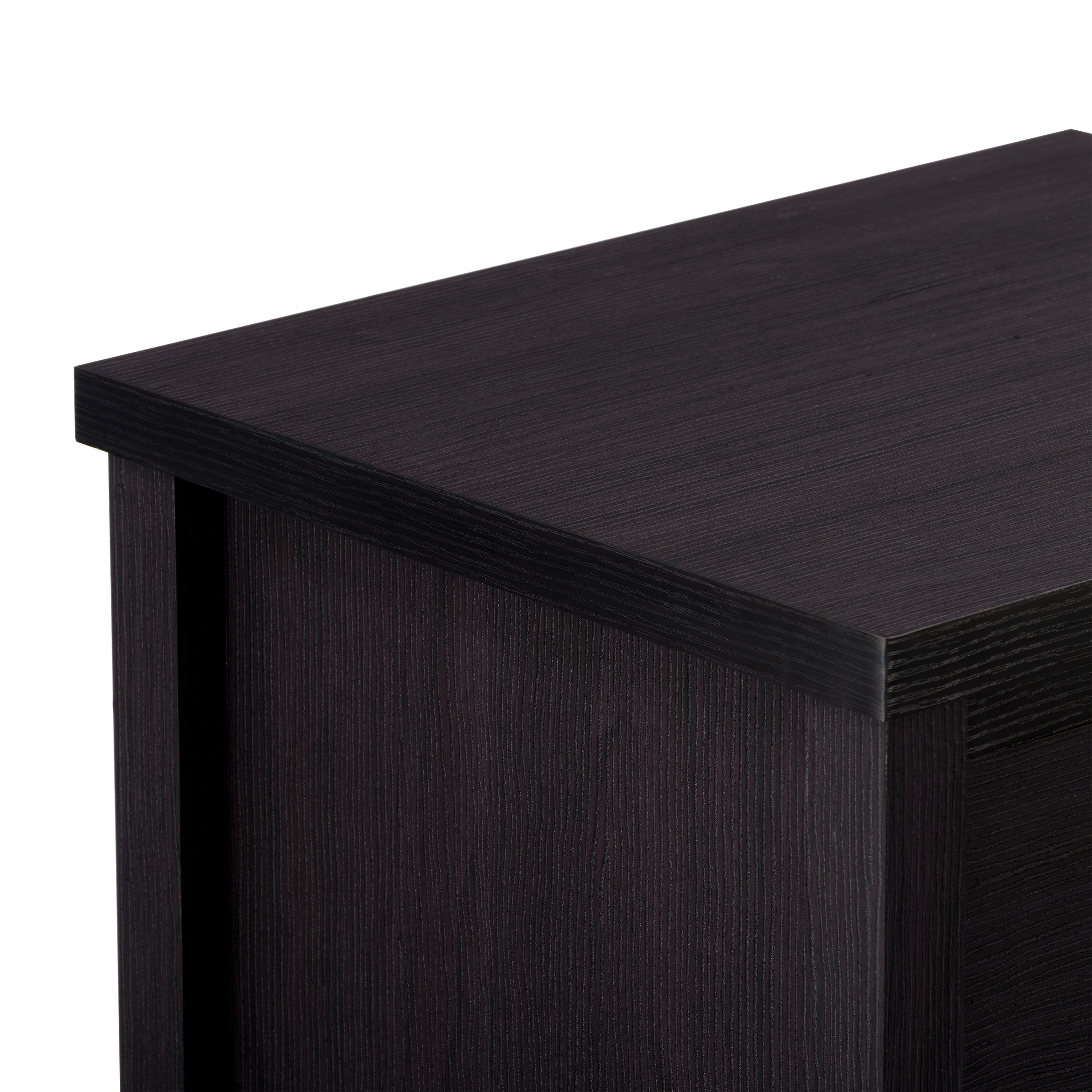 Commode CorLiving Boston moderne en bois d'ingénierie, 6 tiroirs larges pour adulte avec tiroirs emboîtables, noire