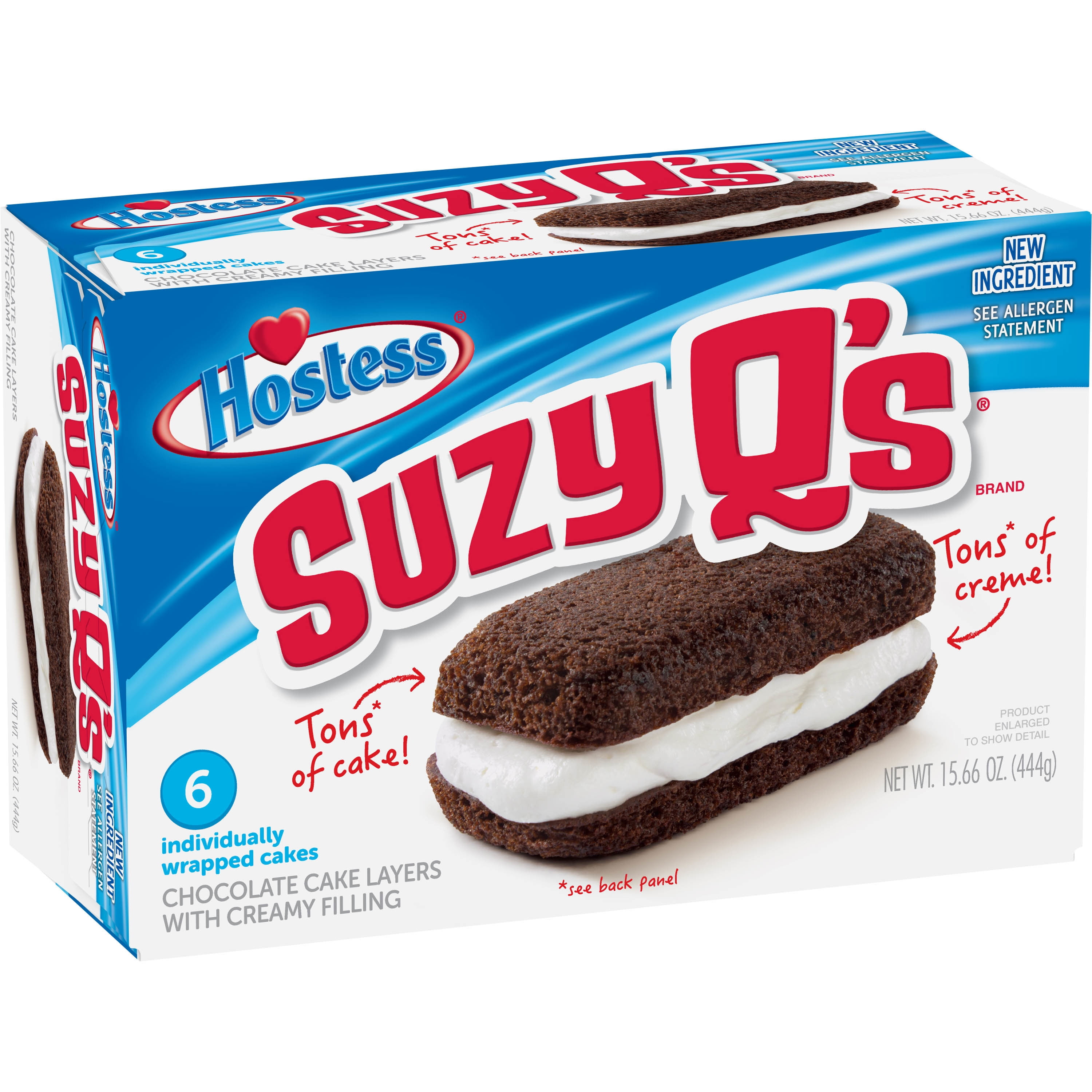 Hostess Chocolate Suzy Q S 6 Count 15 66 Oz Walmart Com Walmart Com