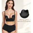 thumbnail image 4 of Exerin Women's Plunge Backless Bra Underwire Push Up Padded Multiway Low Back Bras(34C,Black), 4 of 7