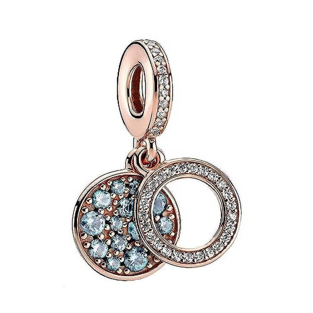 Pandora Colours Sparkling Light Blue Disc Double Dangle Charm - 789186C03