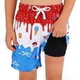 thumbnail image 3 of Toddler Kids Swim Trunks With Ice Print Drawstring Elastic Waist Quick Dry Boxer Bathing Suit 2-3 Years, 3 of 4
