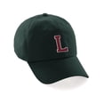 thumbnail image 1 of Custom Hat A to Z Initial Letters Classic Baseball Cap, Dk Green Hat White Red Letter L, 1 of 4