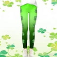 thumbnail image 5 of Bainana Girls St Patricks Day Printed Leggings Elastic Waist Tiper Leg Casual Yoga Pants Comfortable Stretch Little Girls Athletic Playwear Bottoms Green3 Size 6-7 Years, 5 of 6