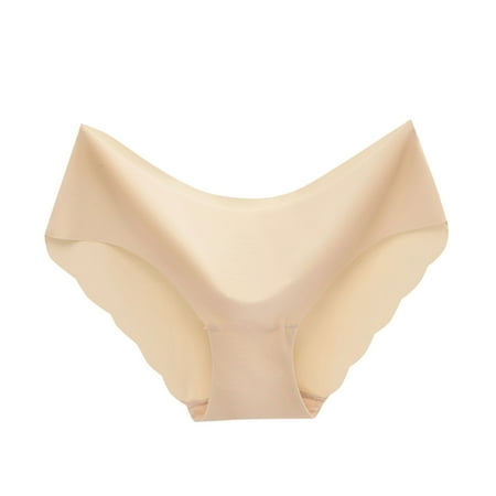 XINSHIDE Female Sexy Non-Trace Ice Silk Breathable Midwaist Solid Underwear Underwear Women Seamless