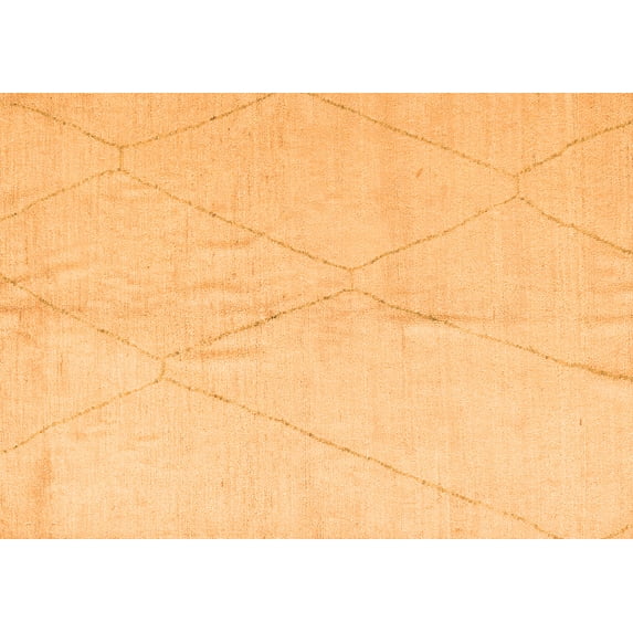 Ahgly Company Indoor Rectangle Solid Orange Modern Area Rugs, 8' x 10'