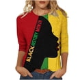 thumbnail image 2 of T-Shirts pour Femmes, Imprimé pour la Saint-Patrick, Col Rond, Manches Trois-Quarts, T-Shirt Ample, Saint-Patrick, 2 of 6