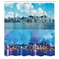 thumbnail image 3 of Ambesonne City Scenery Shower Curtain, Hong Kong, 69"Wx84"L, Deep Sky Blue, 3 of 5