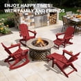 thumbnail image 5 of KINGYES Adirondack Rocking Chair with Retractable Ottoman and Cup Holders, HDPE Adirondack Rocker, Patio Rocking Chair for Porch, Patio, 5 of 9