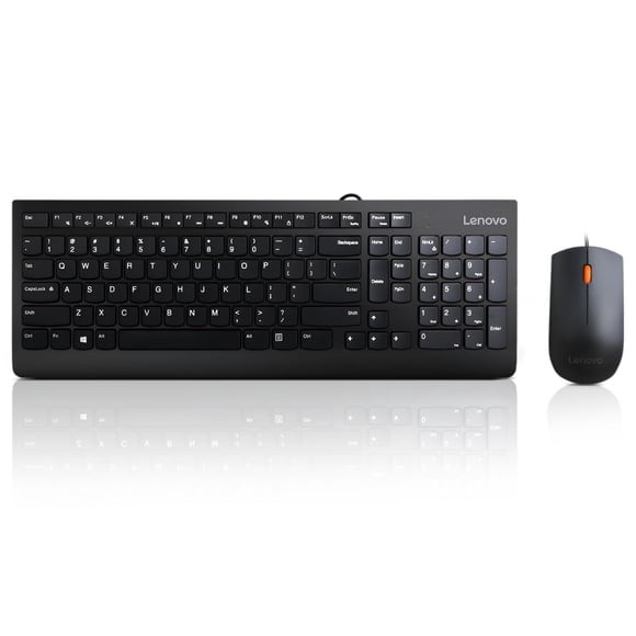 Combo USB Lenovo 300 Teclado y Ratón con Cable Tamaño Completo Negro
