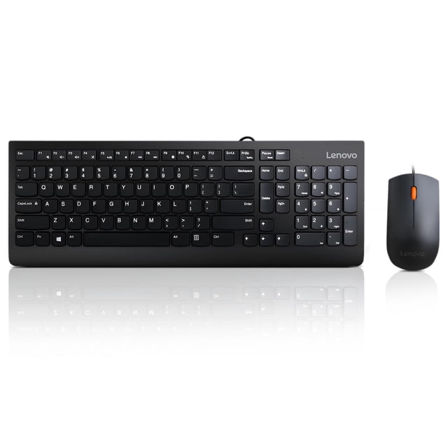 Combo USB Lenovo 300 Teclado y Ratón con Cable Tamaño Completo Negro