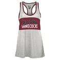 thumbnail image 2 of Women's Pressbox White/Garnet South Carolina Gamecocks Tracy Racerback Burnout Tank Top, 2 of 3
