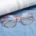 thumbnail image 2 of Lunettes Rétro Bleues Bloquant la Lumière Unisexes Plates Anti-Fatigue Décoratives, 2 of 8