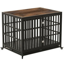XZENAN 42 inch Heavy Duty Dog Crate Furniture Wood Cage for Large High Anxiety Dogs