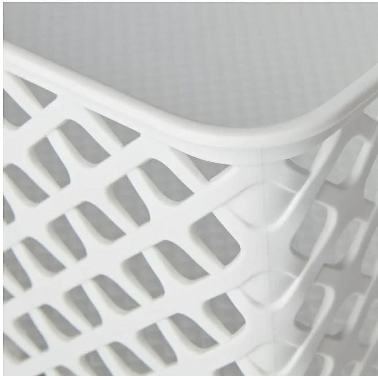 Mainstay Medium Deco Basket, White, Set of 3