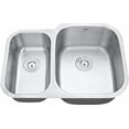 thumbnail image 2 of Ruvati RVM4505 Bol Double de 16 Gauge pour Évier de Cuisine, 29 Po. - Acier Inoxydable, 2 of 4