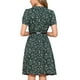 thumbnail image 3 of INSPIRAR CHIC Vestido Vintage para Mujeres con Estampado Floral, Cuello Peter Pan, Largo a la Rodilla, Vestido Casual S Verde, 3 of 6