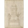 thumbnail image 2 of Bastiano Torrigiani 18x24 Gold Ornate Framed and Double Matted Museum Art Print Titled - Design for the Tabernacle of the Sistine Chapel in the Santa Maria Maggiore in Rome (ca. 1585-90), 2 of 4