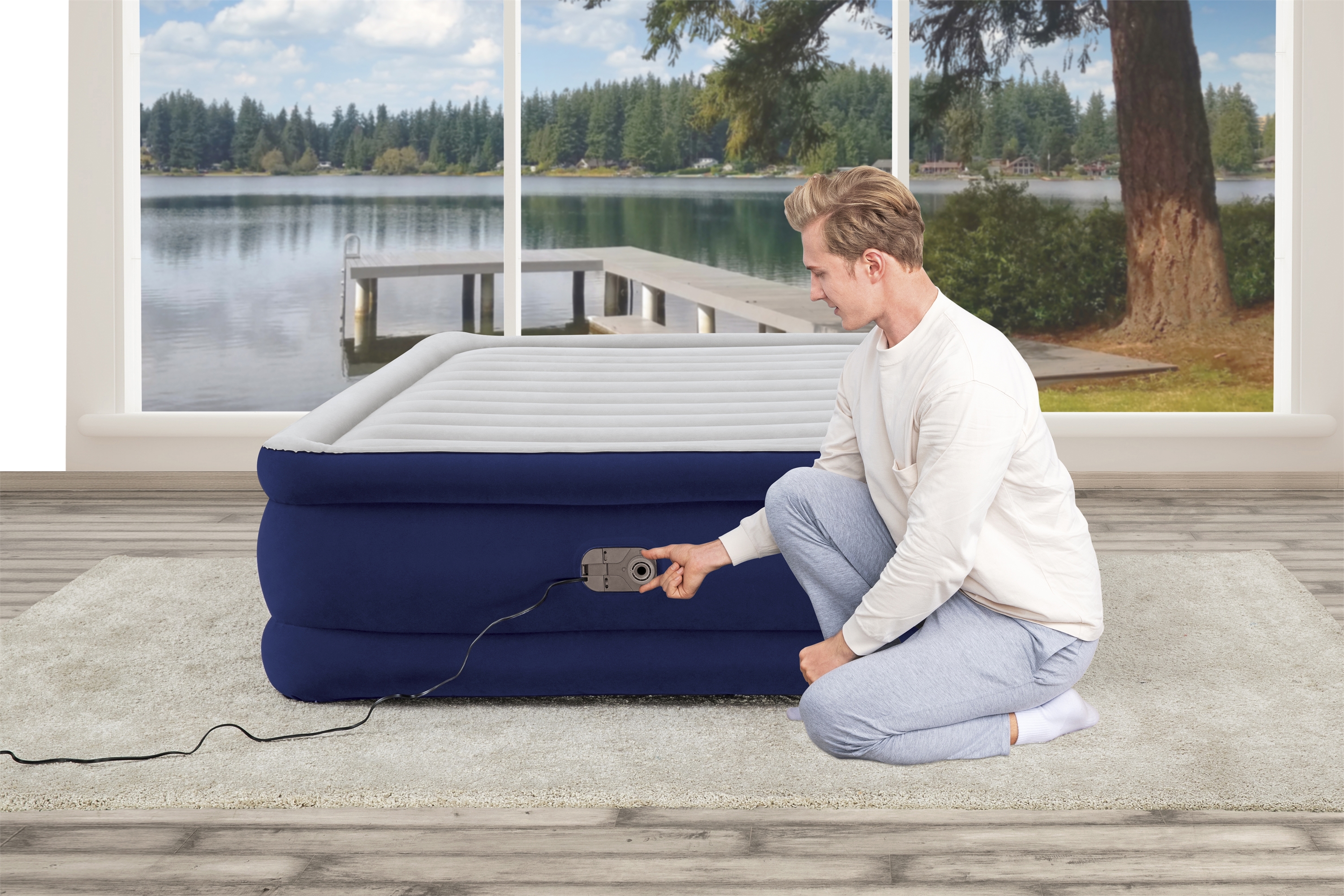 Bestway Tritech Air Mattress Queen 22 in. with Built-in AC Pump and Antimicrobial Coating - image 4 of 12