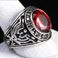 thumbnail image 4 of Men's Ring Fashion Set Simulated Gemstone Ring Red Crystal Men's Ring (12), 4 of 4
