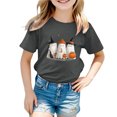 thumbnail image 5 of xaweyi Casual Crew Neck Short Sleeve Tee For Girls Halloween Ghost Pumpkin Cute Cartoon Tshirt, 5 of 6