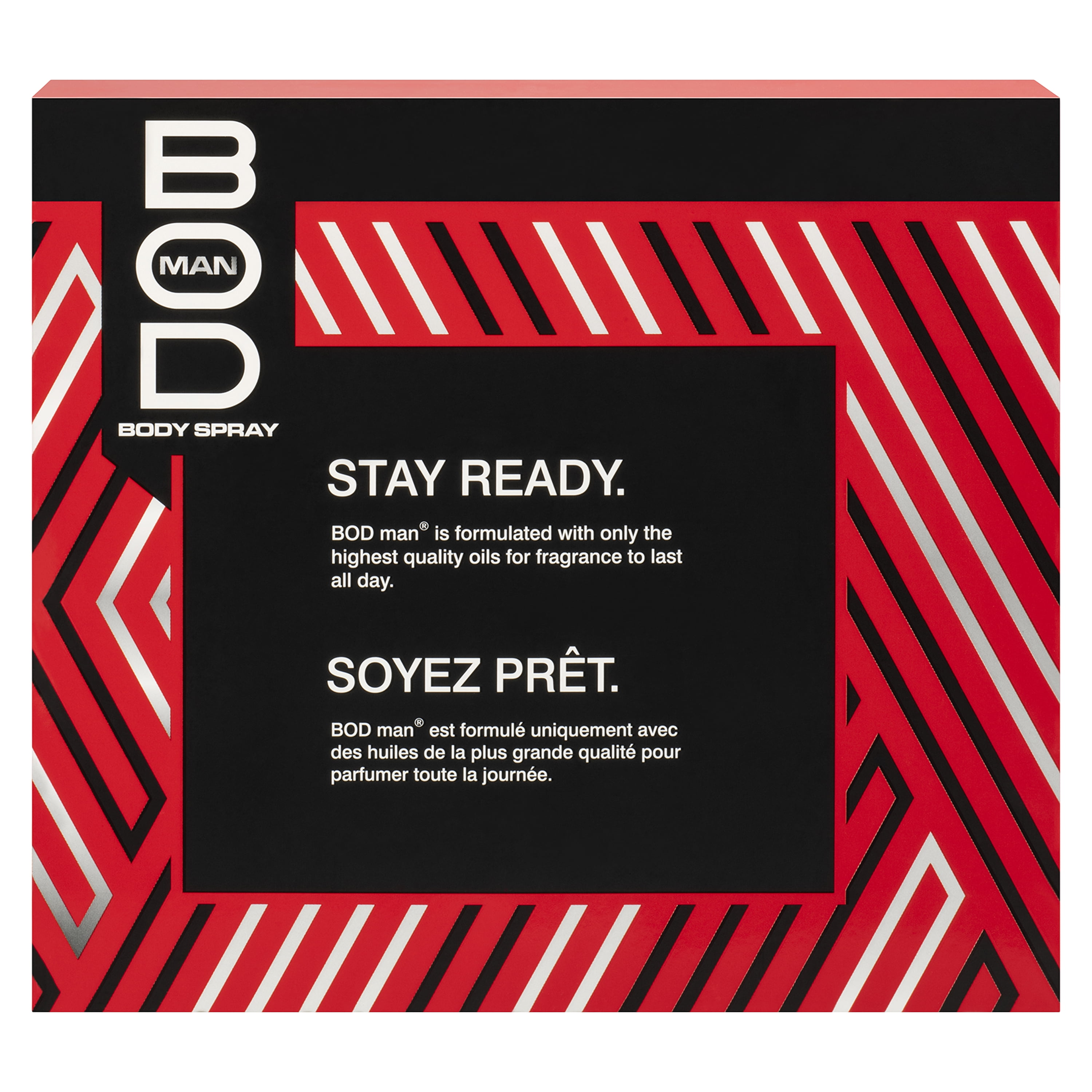 BOD Man Body Spray Gift Set, Black, Really Ripped Abs, Most Wanted, 3 Piece