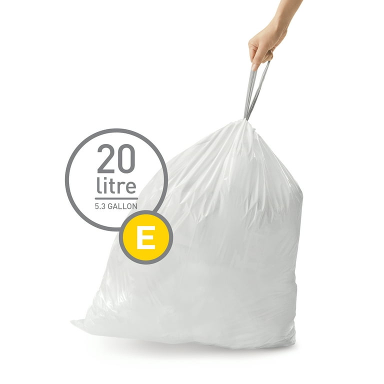 5.3 Gallon Kitchen Trash Bags with Drawstring Handles, Code 20R Trash Bags