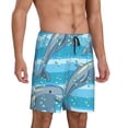 thumbnail image 2 of Wukai Dolphin Men’s Short Pajama Pants With Pockets Soft Sleep Pj Shorts for Men-4X-Large, 2 of 6