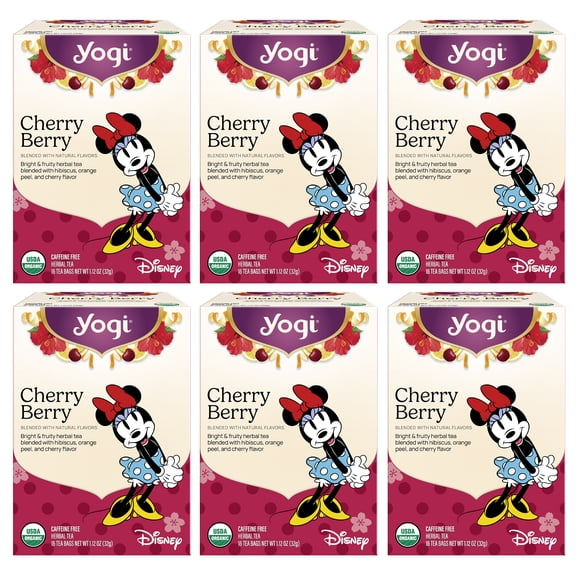 Yogi Cherry Berry Tea (6 pk, 16 ea) - Caffeine-Free Organic Herbal Tea