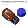 thumbnail image 4 of Uxcell 100mL Amber Reagent Media Graduated Glass Storage Bottle Blue Cap 2 Pack, 4 of 5