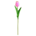 thumbnail image 4 of QWUIIOMJPY 5Pcs PU Real Touch Artificial Tulips 13.39in Barbie Pink Single Stem Fake Buds, Spring Vase Faux Blooms for Wedding Farmhouse Patio Table Decor, Value Floral Bundle, 4 of 5