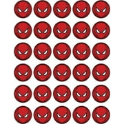 30 x Edible Cupcake Toppers Themed of Spiderman Face Collection of Edible Cake Decorations | Uncut Edible on Wafer Sheet