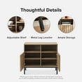 thumbnail image 6 of Mopio Norwin 2-Door Storage Accent Cabinet, Industrial Farmhouse Sideboard, Metal Legs (Riviera Oak), 6 of 8