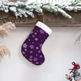 thumbnail image 6 of Salouo Purple Snow Flakes Print Christmas Stockings,Large Xmas Stocking Set of 1 Holiday and Farmhouse Stocking for Christmas Holiday Party Decoration(17.7*11 Inch), 6 of 7