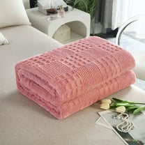 Nkmbld Cozy Faux Fur Throw Blanket for Couch, Luxury Fluffy Throw Blanket Sofa Breathable Fuzzy Blanket for Couch, Bedroom and Living Room, Pink