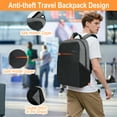 thumbnail image 3 of Anti-Theft Travel Laptop Backpack – 22L Capacity, Water-Resistant with Organizational Compartments for 13"-17" Laptop , Black, 3 of 6