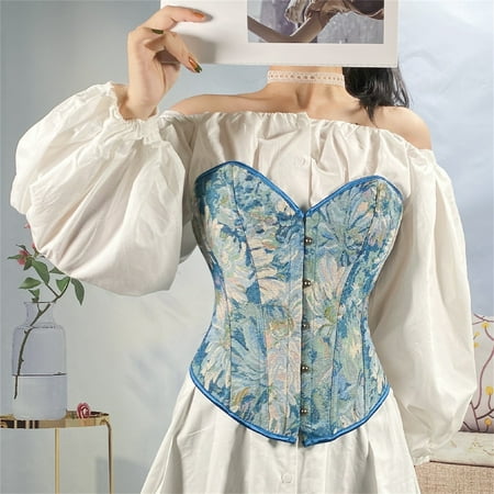 

Women Printed Back Lace Up Tummy Control Underbust Shaper Shapewear Underwear Corset Note Please Buy One Or Two Sizes Larger