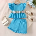 thumbnail image 2 of UYYX Summer Clothes For Girls 6T Girls Clothes Toddler Girl Clothes Top Shorts And Cute Toddler Girls Summer Outfits Clothing Set, 2 of 7