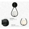 thumbnail image 4 of Kenroy Home Teardrop 12'' 1-Light Wall Sconce with White Glass Globe Shade Transitional Wall Light Fixture for Living Room, Bedroom, Stairway, or Hallway, Black, 4 of 7